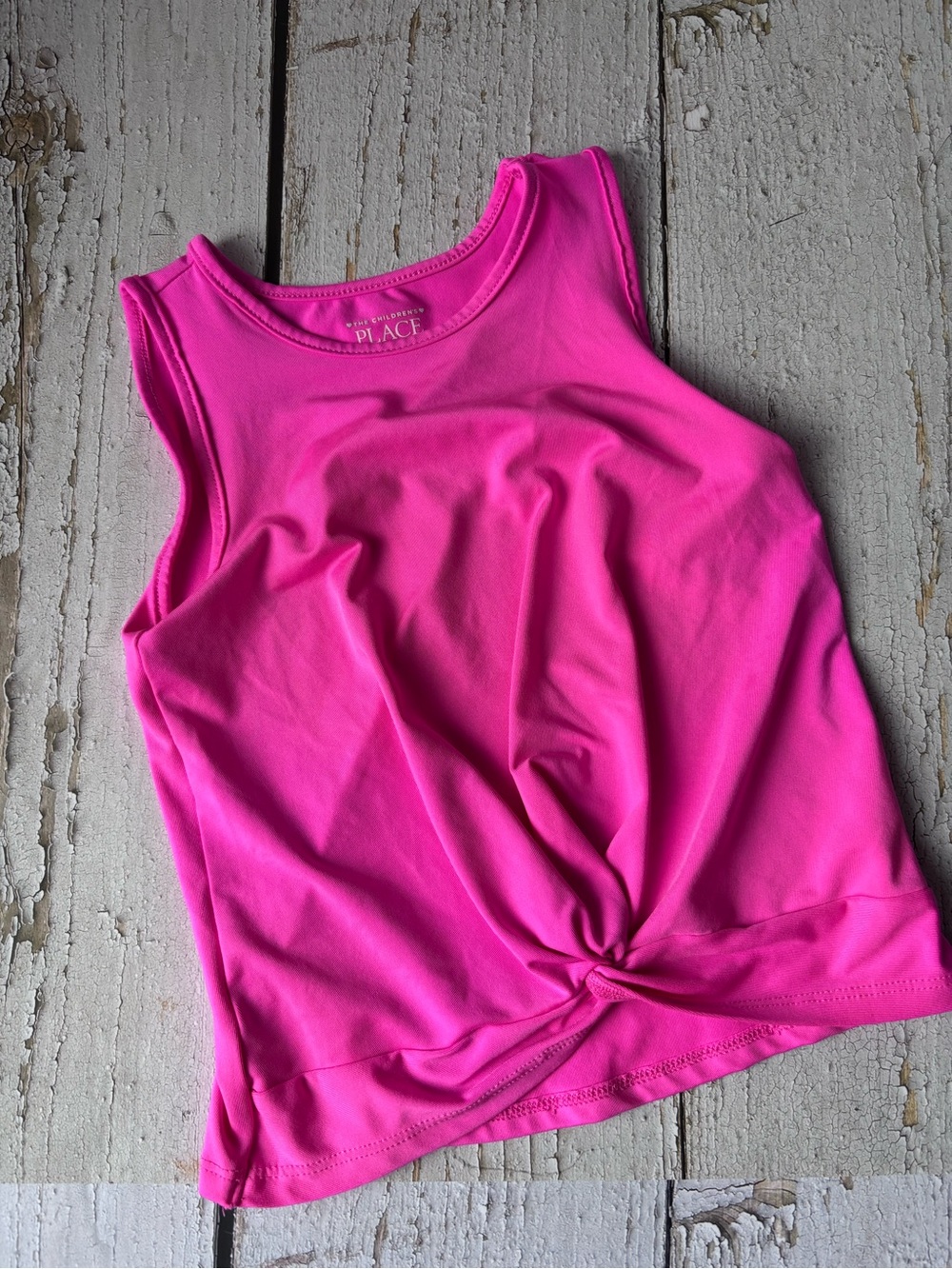 5/$25 The Children's Place Girls Bright Pink Twist-Front Tank Top